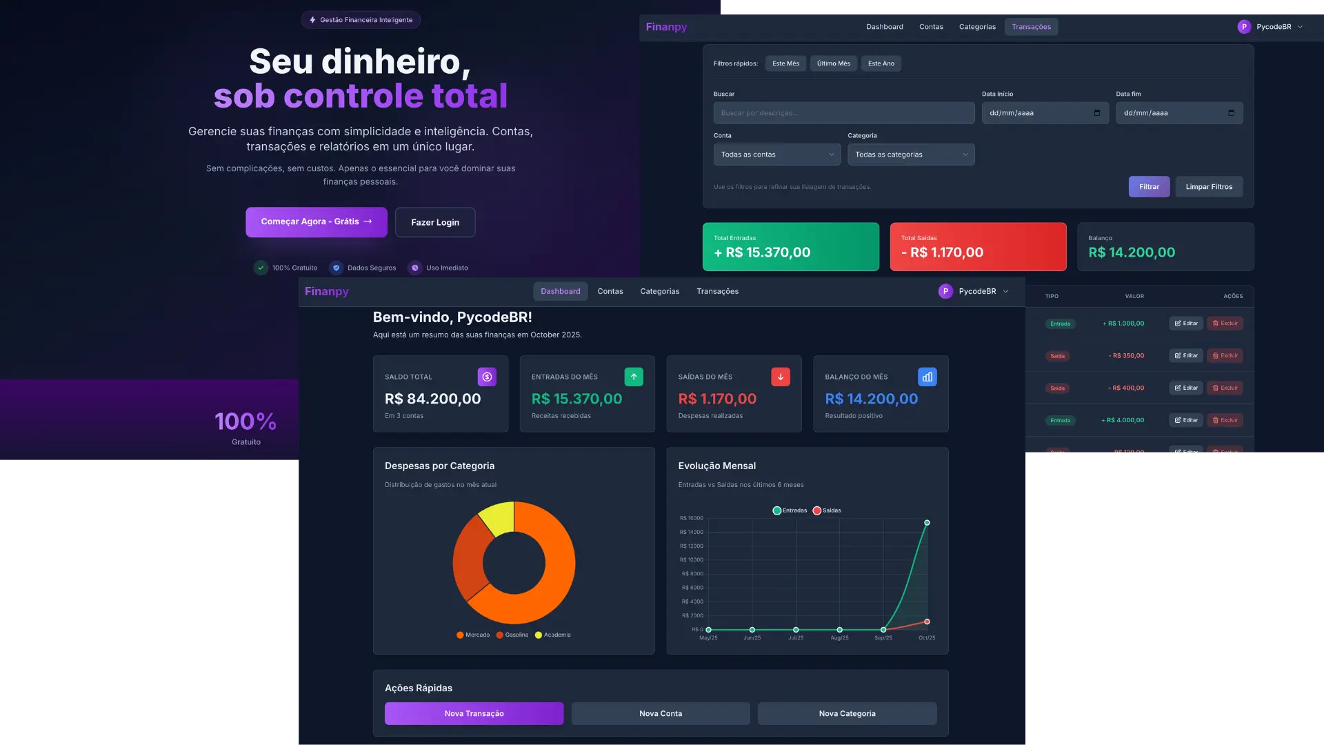 Finanpy — sistema de gestão de finanças